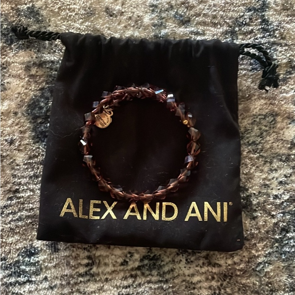 Alex and Ani Burgundy Beaded Bracelet